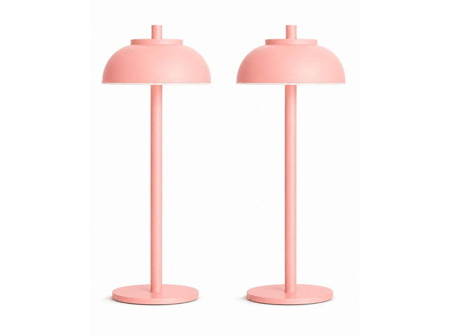 Pink Cordless Table Lamps, Rechargeable LED Touch Lamp, 2 Pack Waterproof, 5000mAh Battery, Touch Dimming, Wireless Table Lamps for Outdoor Patio,...