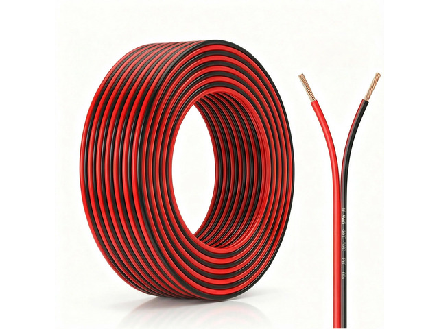16 Gauge Wire 100FT, 16 AWG CCA Red and Black 2 Conductor Speaker Wire Copper Clad Aluminum Automotive Wire 16/2 for 12V/24V DC, Automotive, Car...