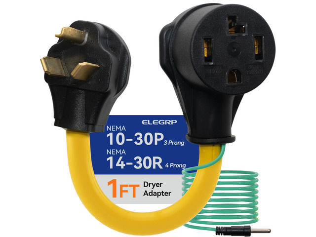 4 Prong to 3 Prong Dryer Adapter, NEMA 10-30P to 14-30R Dryer Plug Adapter, 30 Amp 250V Heavy Duty Dryer Cord Adapter for Old House to New Dryer,...