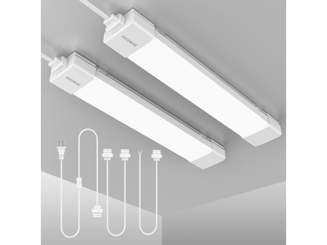 LED Tube Light with Plug, Cabinet Ceiling Light,17in 16W 1700LM. Plug in Light Fixture,Under Cabinet Light,Workbench Lamp for Garage, Kitchen,...