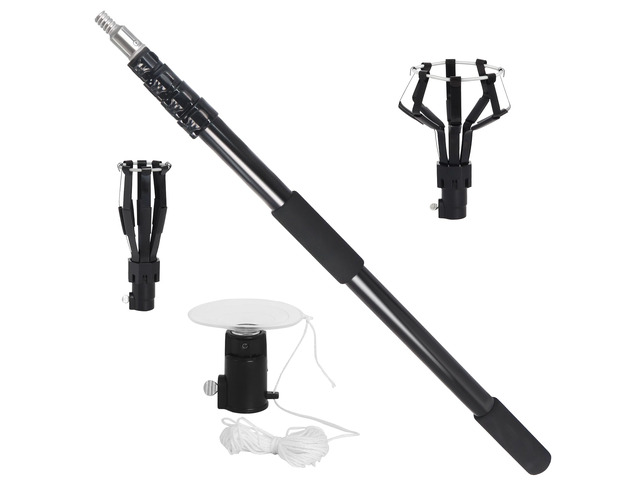 3-12FT Light Bulb Changer for High Ceilings with Baskets and Suction Cup 18FT Reach Telescopic Extension Pole, Light Bulb Extension Pole Changer...