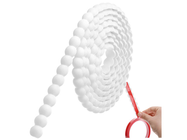 Flexible Bead Molding Trim Peel and Stick White 10ft /20 mm Pearl Beads Design for Mirror Frame, Bathroom Backsplash, TV Wall Edge, Ceiling,...