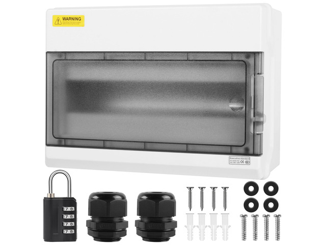Outdoor Circuit Breaker Box,Power Distribution Box,Circuit Breaker Panels,Sub Panel Breaker Box, Electrical Panel Box with Clear Cover, Bus Bars...
