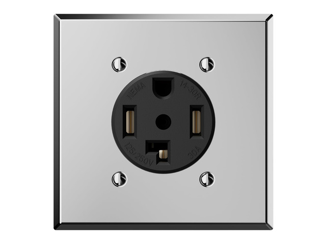 30 Amps 125/250V Dryer Outlet, NEMA 14-30R Flush Mounting Power Outlet UL Listed, Straight Blade Heavy Duty Dryer Receptacle, with Stainless Steel...