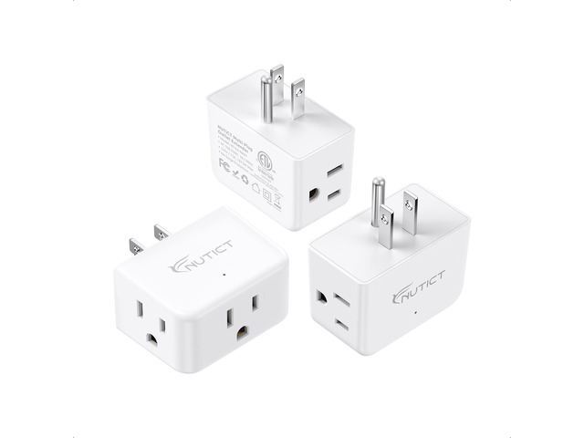 Outlet Extender, Multi Outlet Wall Plug Extender, 3 Way Outlet Splitter ETL Listed Plug Extension Outlet, 15A/1875W, Expander 3 Widely Outlets in...