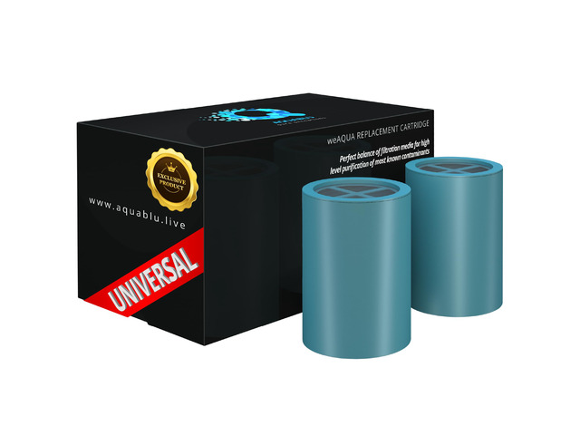 Heavy Duty NO BS Shower Filter Replacement Cartridge 2 Pack 99% Removal of Hard Water, Chlorine, Heavy Metals & Fluoride Universal Fit High Output