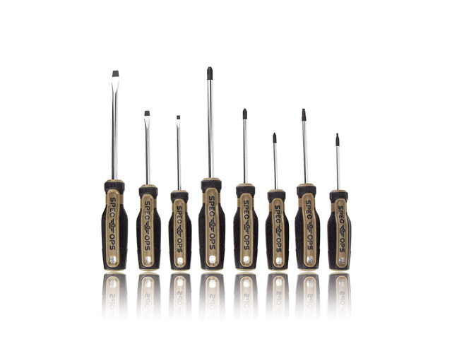 Tools Screwdriver Set for Professional Construction & Jobsite Use, Phillips, Slotted and Square Drivers with Magnetic Tips, 8-Piece