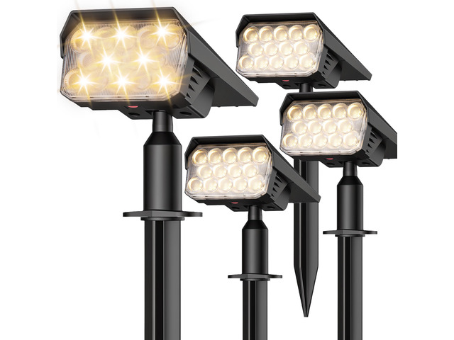 Solar Lights Outdoor Waterproof IP65, 56 LED 3 Lighting Modes Solar Spot Lights Outdoor, Solar Powered Landscape Lighting for Yard Pathway Garden,...