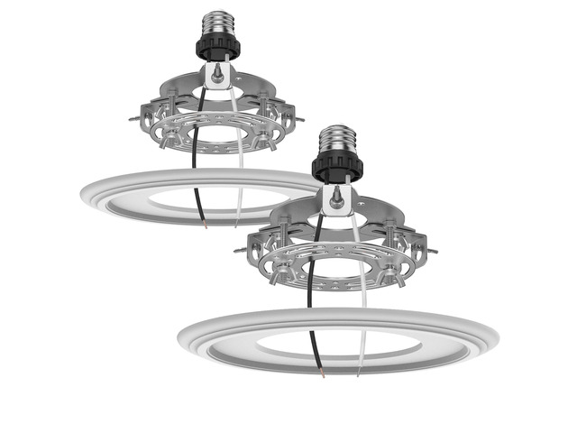 2-Pack Recessed Light to Pendant Converter Kit, Adjustable for 5 and 6 inch Recessed Can Light Conversion Kit, Includes E26 Socket, Triangular...