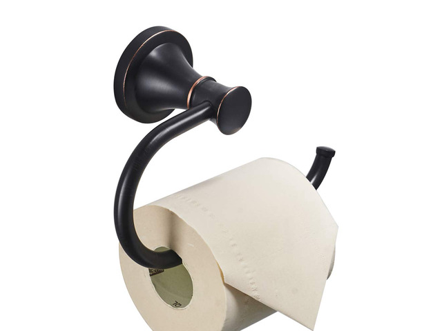 Toilet Paper Holder Wall Mount Bathroom Roll Holder Oil Rubber Bronze Pivoting Tissue Roll Holder, High Quality Stainless Steel Hand Towel Ring...