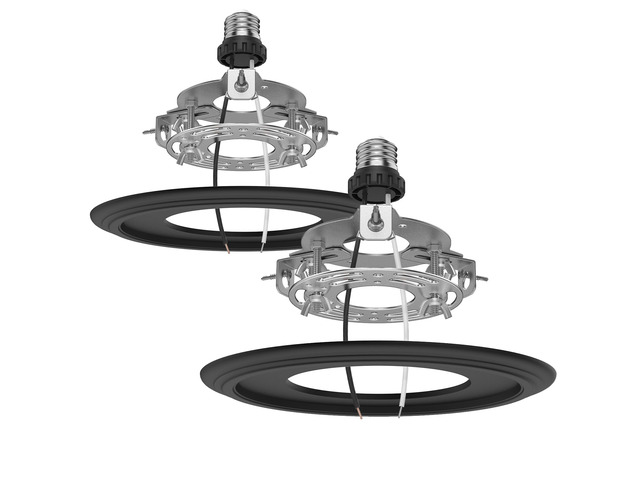 2-Pack Recessed Light to Pendant Converter Kit, Adjustable for 5 and 6 inch Recessed Can Light Conversion Kit, Includes E26 Socket, Triangular...