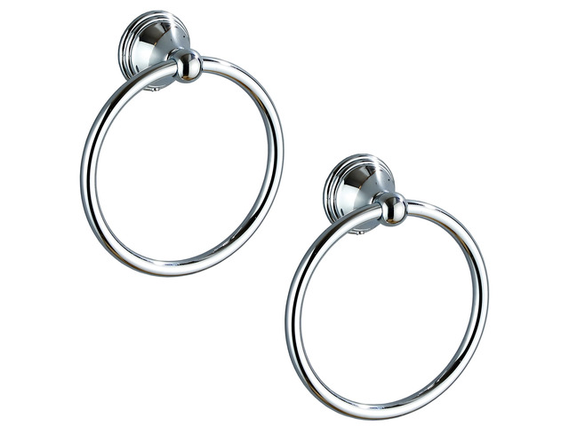 Towel Ring for Bathroom, Chrome Hand Towel Holder 2 Pack, Bathroom Accessories and Towel Racks for Bathroom Wall Mount