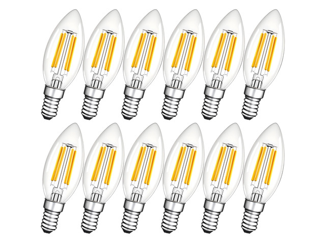 12Pcs B11 Candelabra Light Bulb 40 Watt,E12 LED Bulb for Chandelier Dimmable Vintage Candle Light Bulb,Small Base Type B Filament Light Bulbs,2700K...