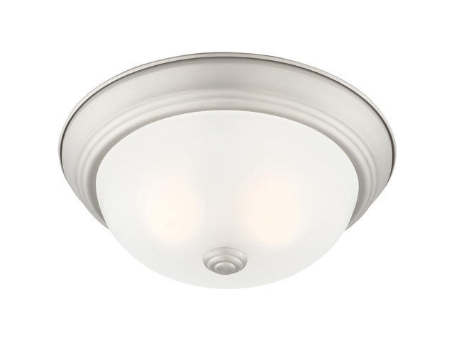 Reedley 2-Lights Flush Mount Ceiling Light, 11 Inch Lighting Fixture for Kitchen, Bedroom, Bathroom, and Hallway, Pewter with Etched Glass, 1257S-PW-W