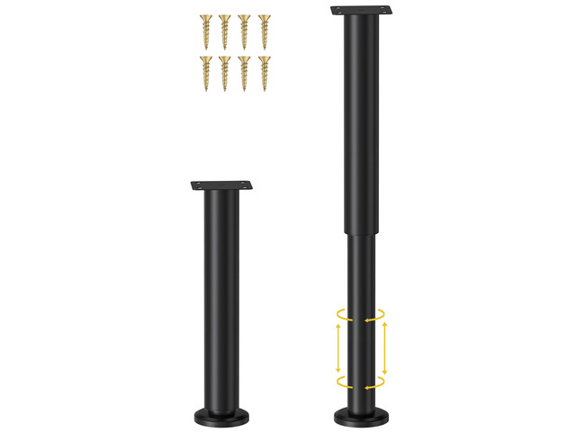 2 Pcs Adjustable Height Bed Support Legs for Bed Frame/Bed Center Slat, Metal Adjustable Furniture Legs 10-17 inch for...