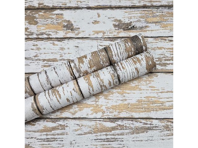 Wood Wallpaper Peel and Stick Shiplap Contact Paper 17.3'×393' Self Adhesive Wallpaper Removable White and Brown Wood Grain Wall paper Distressed...