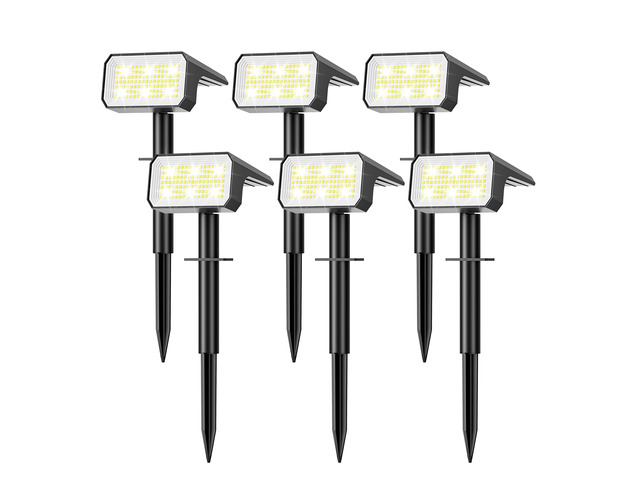 Solar Spot Lights Outdoor Waterproof, 6 Pack, 118 LED Cool White IP67, 4 Modes Auto On/Off, Solar Powered Spotlights for Yard Garden Landscape...