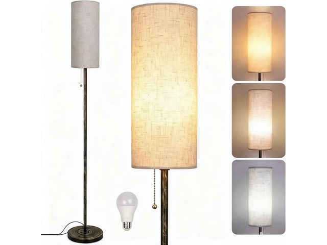 Floor Lamp for Living Room Modern Standing Lamps with Lampshade Minimalist Tall Lamp with Switch Ajustable Color for Bedroom Reading LED Bulb...