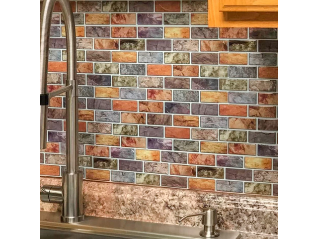 10-Pack Marble Peel and Stick Backsplash, 12 x 12 Inch, Vintage Color Strong Adhesion, Lightweight, Cuttable, Waterproof, Fadeless, Crack...
