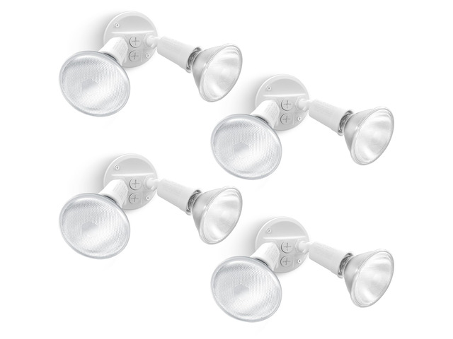 4 Pack Adjustable Twin Par Holder Outdoor Flood Lights, Switch Controlled Security Lights, Floodlights Fixture, Waterproof Exterior Max 300 Watt...