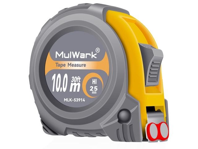 30FT Metric Tape Measure, Easy Read Measuring Tape Retractable with Fractions 1/8, Both-Side Metal Blade, Magnetic Hook & Shockproof Case for...