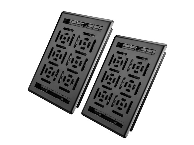 14x6 Vent Cover, Black Floor Register, Heavy Duty Steel Walkable Floor Vents, Adjustable Decorative Vent Covers, for Sidewall and Floor, Vent...