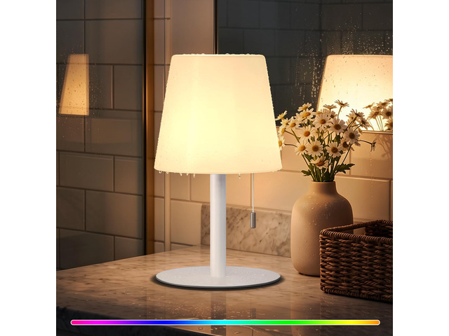Shower Lamp Rechargeable Cordless Light Waterproof for Bathroom Spa Portable Battery Operated Table Lamp RGB Mood Lighting LED Night Light for...