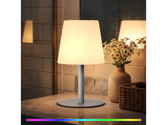 Shower Lamp Rechargeable Cordless Light Waterproof for Bathroom Spa Portable Battery Operated Table Lamp RGB Mood Lighting LED Night Light for...