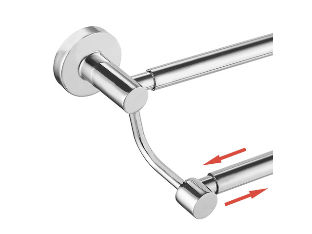Double Towel Bar Towel Rack for Bathroom Wall Mounted Polished Chrome Adjustable 16-26 In,Wall Mounted Towel Holder, Stainless Steel, Rustproof,...
