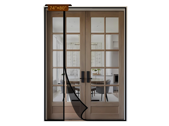 Reversible Side Opening Magnetic Screen Door for Sliding & French Doors,Upgraded PETG Mesh Anti-Tearing, Heavy Duty & Strong Magnetic, Pet and Kid...