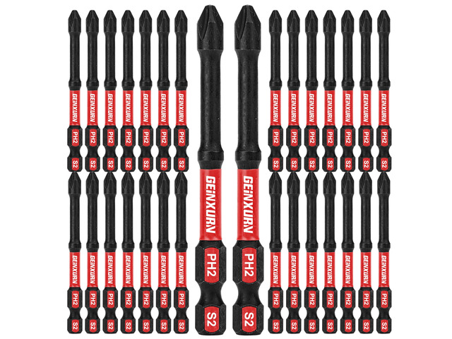 Impact Tough #2 Phillips 3 in. D2 Steel Long Extension Insert Driver Bits,30Pack 1/4 Inch Hex Shank Long Cross Magnetic PH2 Screwdriver Bits Set
