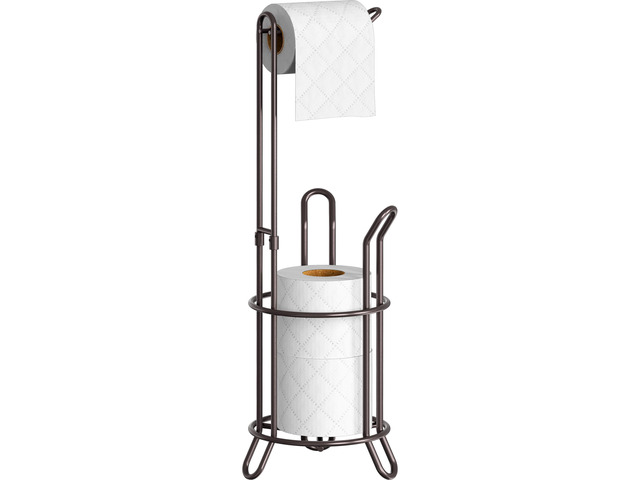 Bathroom Toilet Paper Storage Holder Stand Shelf, Bronze 4 Paper Rolls, 7.25' x 7.25' x 23.5', Wired