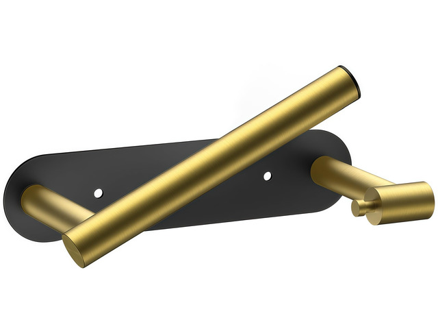 Commercial Toilet Paper Holder Wall Mount Bathroom Tissue Holder Black & Gold Adhesive or Screw SUS304 Stainless Steel Rustproof Pivoting Tissue...