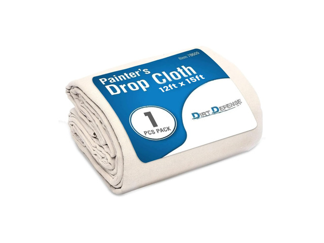 Drop Cloth Cotton Tarp Large Canvas Tarp for Art Supplies, Drop Cloths for Painting Supplies/Paint Canvas Fabric and Furniture Cover from Paint...