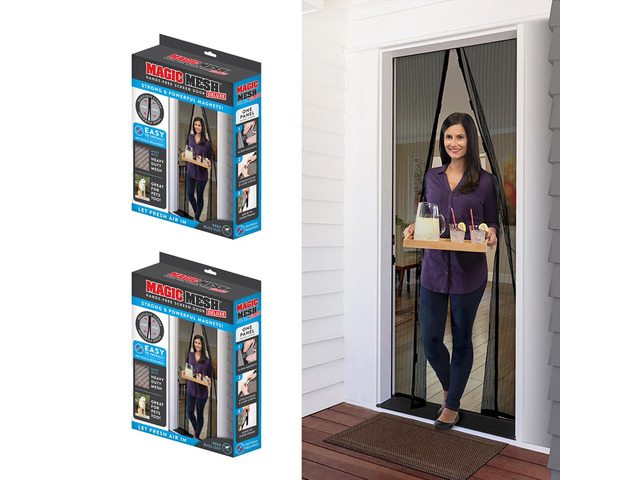 Deluxe, Black Magnetic Screen Door, Heavy Duty, Magnetic Closure, Door Net, Patio Screen, Sliding Door Screen, Bug Screen for Doorways, Kid & Pet...