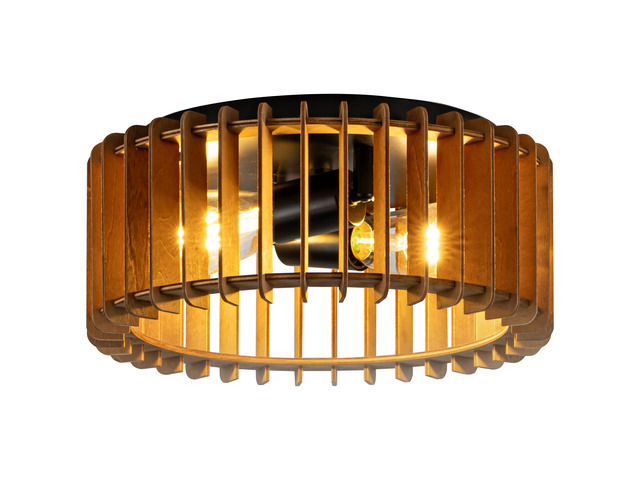 Wood Flush Mount Ceiling Light, 2-Light Farmhouse Ceiling Light, Rustic Light Fixture for Hallway, Entryway, Bedroom, Kitchen