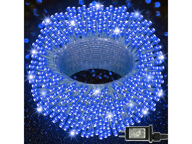 300 LED String Lights Outdoor Indoor, Extra Long 98.5FT Super Bright Christmas Lights, 8 Lighting Modes, Plug in Waterproof Fairy Lights for...