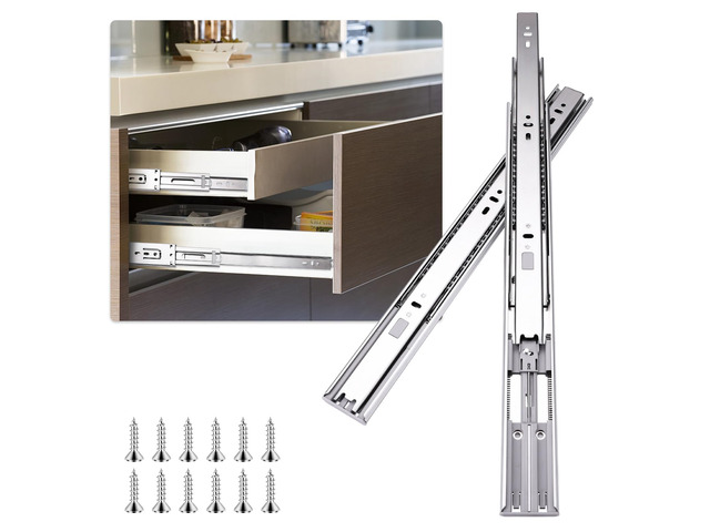 22 inch Drawer Slides 4 Pairs (8pcs) Soft Self Close Full Extension Ball Bearing Drawer Rails Side Mount Metal Dresser Runners for File Cabinet...
