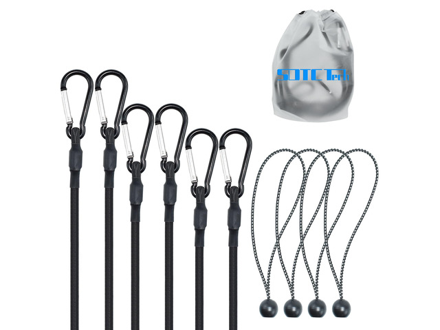 12' 18' 24' Mini Short Bungee Cords with Carabiner Hooks Kit Mini Short Bungee Cords and 9' Length Ball Bungee Elastic Tie Downs Straps Assortment...