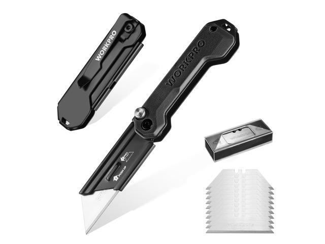 2PCS EDC Folding Utility Knife, Mini Box Cutter with Quick Open Axis Lock, Quick Change Blade Razor Knife, Foldable Small Pocket Knife with Belt...