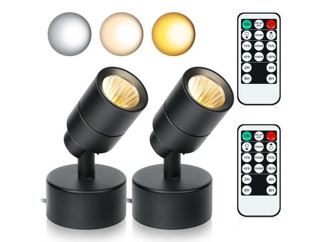 2-Pack Spot Lights Indoor, 5W Plants Uplighting Indoor with Remote Control Uplights Indoor with 3-CCT, Timer & Dimmable, Floor Accent Light for...
