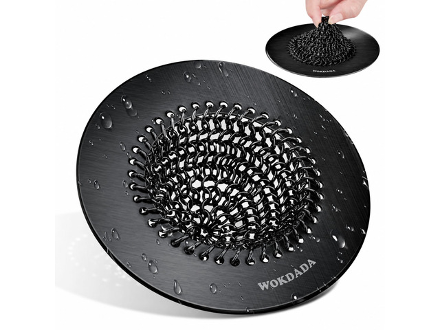Reversible Kitchen Sink Drain Strainer, Anti-Clog Flat Edge, Black Fast Drainage, Easy Flip Cleaning, Anti-Slip Fit, Scratch Resistant, Fade Proof,...