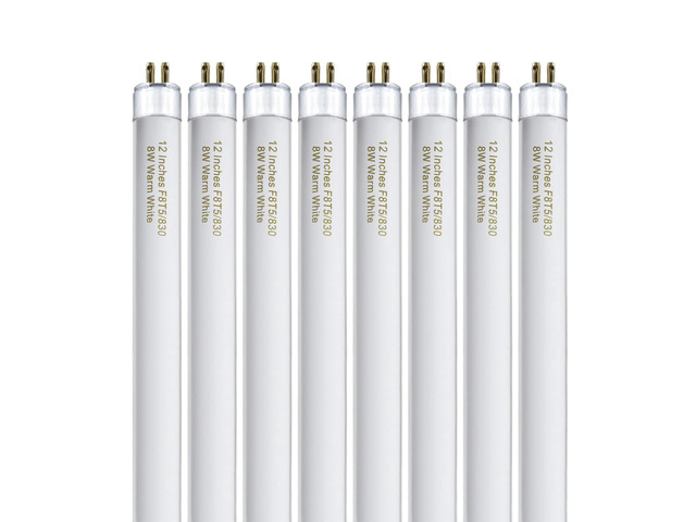 8 Pack F8T5/WW Fluorescent Bulbs Warm White 3000K, 12 inch Under Cabinet Light Bulb, T5 8 Watt Fluorescent Tube Soft White, G5 Mini Bi 460 Lumens...