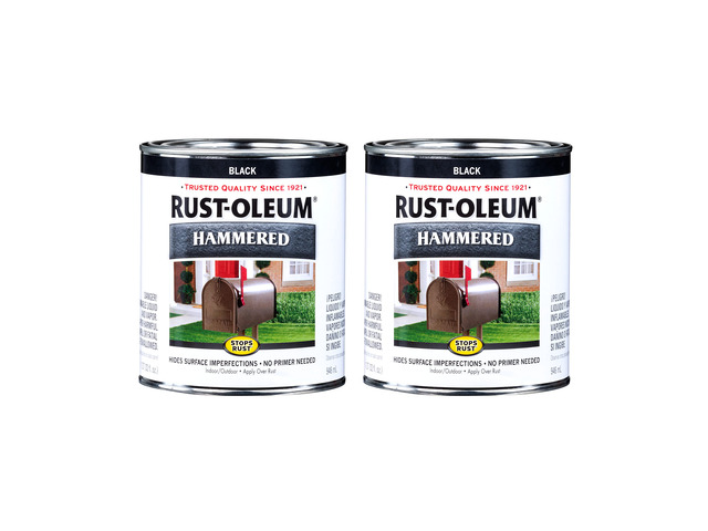 Stops Rust Brush On Protective Enamel Paint, Hammered Black Rust and Corrosion Resistant, Indoor and Outdoor Durability, Beautiful Finish on Metal,...