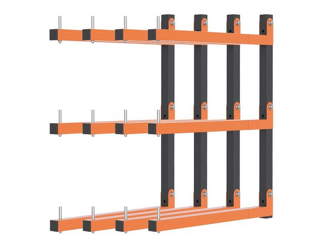 Lumber Rack Wall Mount, Lumber Storage Rack, Heavy Duty Wood Storage Racks with 6-Level System, 720 lb Sturdy Garage Wood Organizer, Orange Lumber...