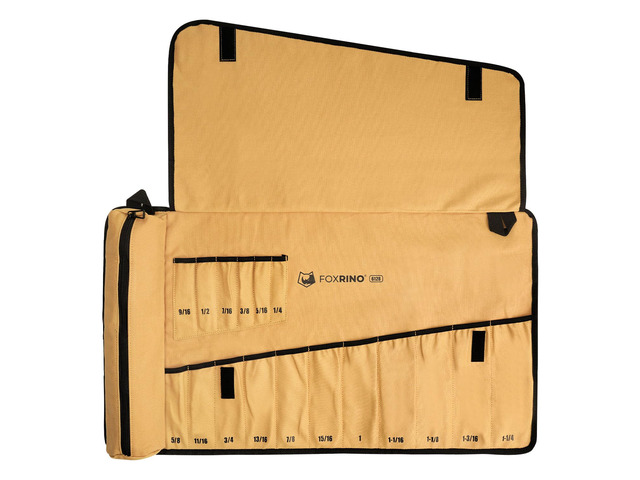 Wrench Roll, Wrench Roll Up Pouch, 17-Pocket Heavy Duty Canvas Wrench Organizer Bag for Metric Combination Wrenches, Portable Tool Roll Bag, Gifts...