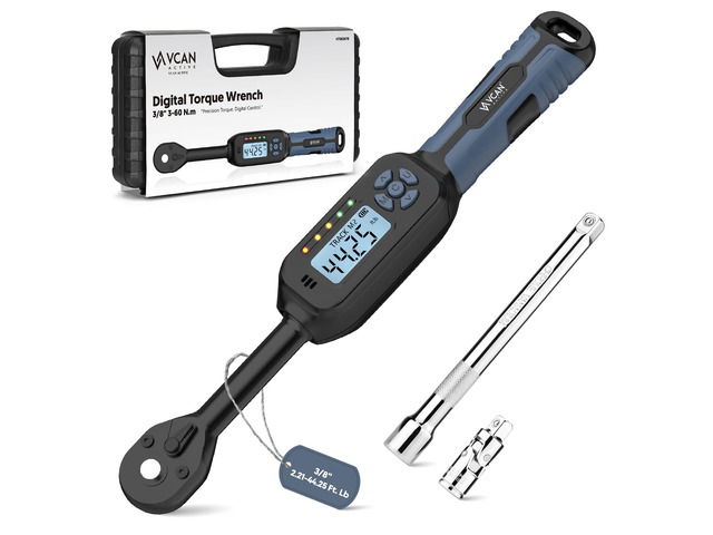 Torque Wrench Digital ±1% Average test accuracy 3/8 Torque Wrench Digital (2.21-44.25 Ft. Lb) Digital Torque Wrench with Buzzer & LED Flash Universal...