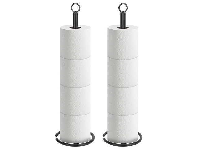 Bath Toilet Paper Holder Stand, Freestanding Tissue Paper Storage with Reserve, Space Toilet 4 Rolls Holder for Bathroom/Kitchen Countertop-All...