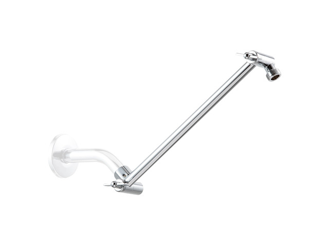 11 inch Shower Head Extension Arm, Adjustable Height & Angle Shower Arm Extender with Locking Nut, Universal G1/2 Connector for Fixed and Handheld...
