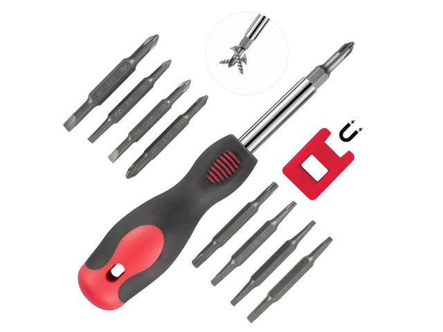 SUNHZMCKP 18-in-1 Screwdriver, Portable screwdriver set, Slotted/Philips/Pozi/Torx/Square Multi-Purpose Screwdriver and Magnetizer Demagnetizer...